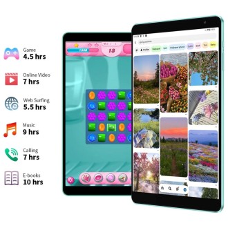 Teclast P85T Tablet PC 8 inch WiFi6, 4GB+64GB,  Android 14 Allwinner A523 Octa Core(Mint Green)