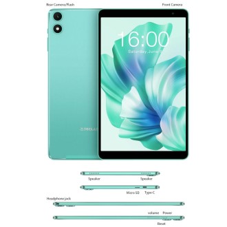 Teclast P85T Tablet PC 8 inch WiFi6, 4GB+64GB,  Android 14 Allwinner A523 Octa Core(Mint Green)