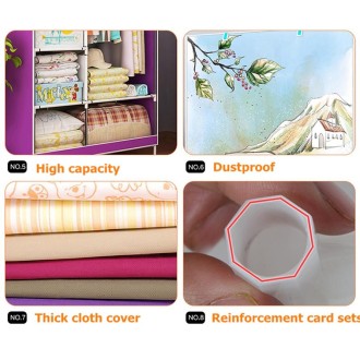 Non-woven Fabric Frame Reinforcement Wardrobe DIY Assembly Storage Organizer Detachable Clothing Furniture Shelf(Heart)