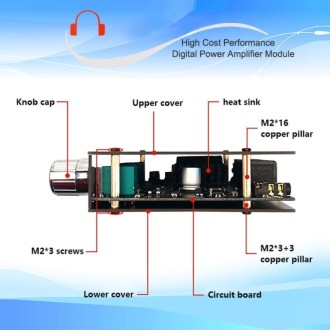 ZK-TB21 TPA3116D2 High & Low Pitch Adjustment 2.1 Channel Bluetooth Full Digital Power Amplifier Module