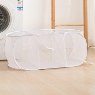 Foldable Storage Basket Household Layered Thickened Dirty Laundry Basket, Spec: 3 Grids White