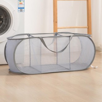 Foldable Storage Basket Household Layered Thickened Dirty Laundry Basket, Spec: 3 Grids Gray