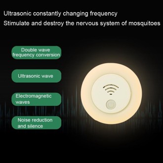 QW-04 Indoor Mute Ultrasonic Electronic Mole Device Night Light Mosquito Repeller(US Plug)