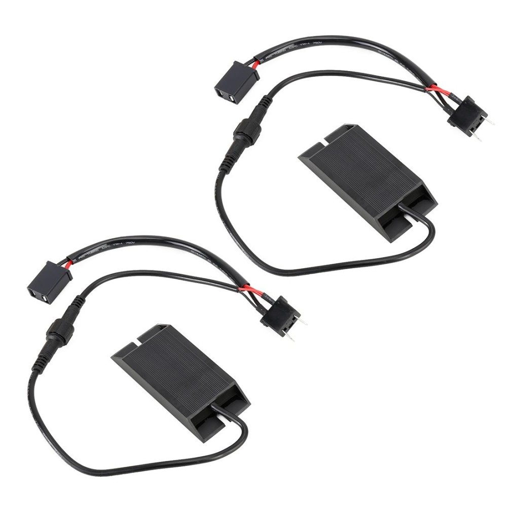 2 PCS H7 DC12V 50W 6 Ohms Fog Light Split Dual Resistance Decoder