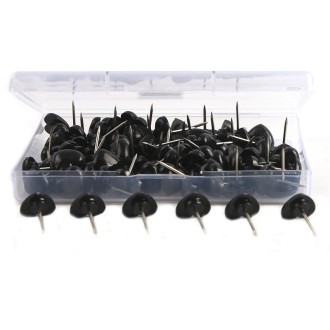 100pcs /Box 7.9x5.8x3cm Love Plastic Studs DIY Office School Colorful Pins(Black)