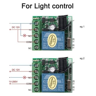 DC12V 1CH RF Remote Control Switch / 10A Relay / 433MHZ Switch Receiver