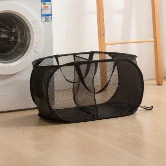 Foldable Storage Basket Household Layered Thickened Dirty Laundry Basket, Spec: 2 Grids Black