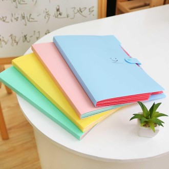 Candy Color Document Bag Multilayer 5 Into the Folder, Random Color Delivery