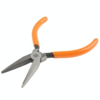 Mini Jeweler Flat Nose Pliers Hand Tool with Soft Grips (Orange)