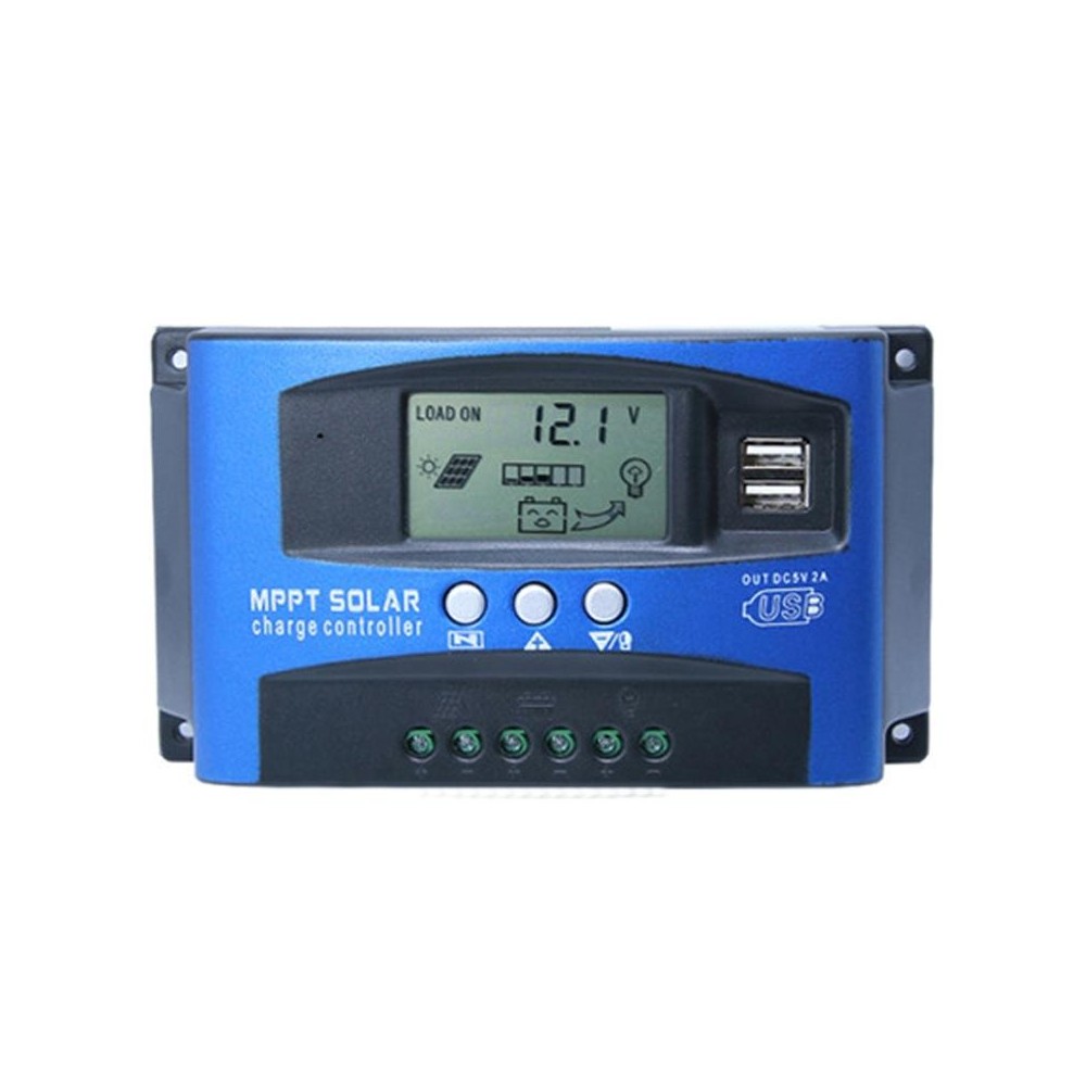 YCX-003 30-100A Solar Charging Controller with LED Screen & Dual USB Port Smart MPPT Charger, Model: 12/24V 30A