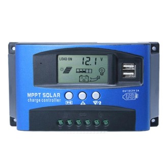 YCX-003 30-100A Solar Charging Controller with LED Screen & Dual USB Port Smart MPPT Charger, Model: 12/24V 100A