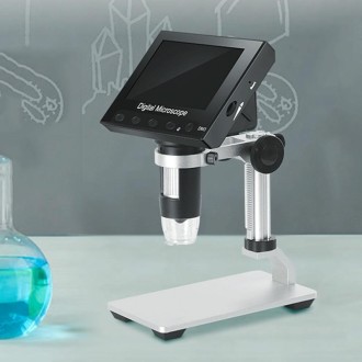 DM3 4.3-Inch Screen LED Light 1000X HD Portable Electronic Digital Microscope, Specification: Metal