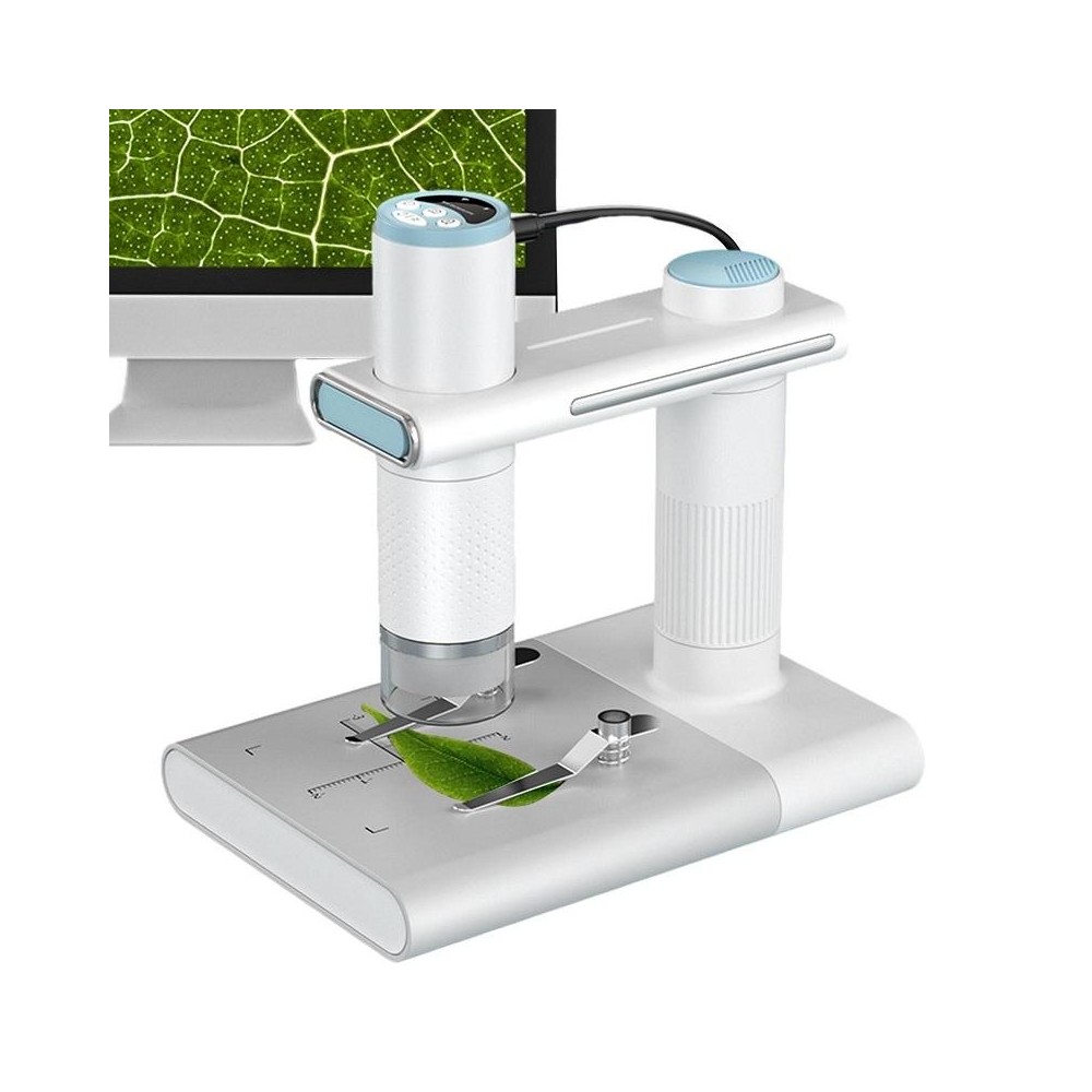 WIFI HD USB Electron Microscope Digital Magnifier With Stand(White)