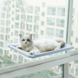 Pets Suction Cup Cat Hammock Window Hanging Hammock(Blue)