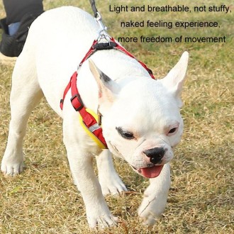 Pet Dog Harness Reflective Anti-break-off Vest-style Leash, Color: Mesh Orange(S)