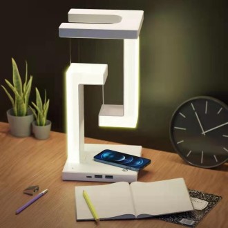 Wireless Charging Model Suspended Anti-Gravity Table Lamp LED Light Home Decoration