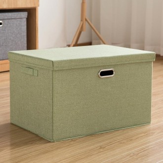 Household Clothes Storage Box Fabric Foldable Debris Storage Box Toy Storage Box,  Size: XL 50x35x31cm(Light Green)