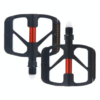 B610 1 Pair Mountain Bicycle Carbon Fiber Palin Bearing Pedals(Red)