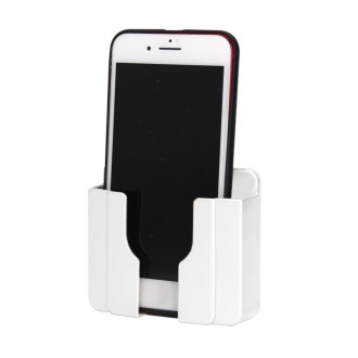 Wall  Mobile Phone Holder Stand Socket Charger Storage Box(White)