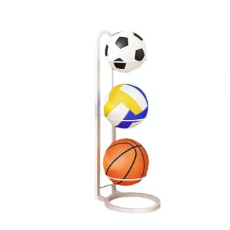 Basketball Storage Rack Volleyball Stand Holder, Spec: 3 Layers White