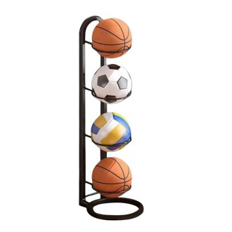 Basketball Storage Rack Volleyball Stand Holder, Spec: 4 Layers Black