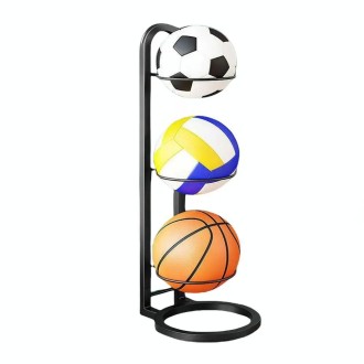 Basketball Storage Rack Volleyball Stand Holder, Spec: 3 Layers Black