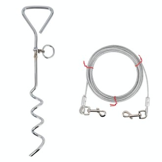 Outdoor Pet Leash Stainless Steel Ground Nail Fixing Bolt, Specification： Classic + Wire Rope