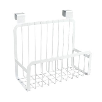 Behind-the-door Hanging Basket Kitchen Condiment Storage Rack Hanging Storage Rack(White)