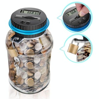 Digital Display Counting Piggy Bank With Lock, Currency: Canadian Dollar