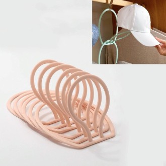 6 PCS Multifunctional Hat Storage And Drying Rack Behind The Door Dormitory Scarf Bag Hook(Lotus Root Pink)