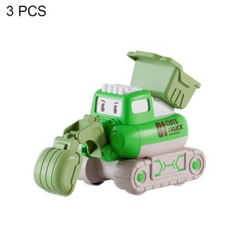 3 PCS 7799 Pressing Inertia Forward Cartoon Children Toy Car(Green)