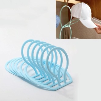 6 PCS Multifunctional Hat Storage And Drying Rack Behind The Door Dormitory Scarf Bag Hook(Sky Blue)