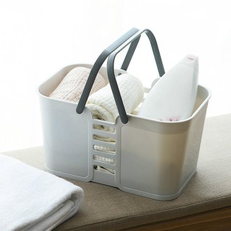 3 PCS Portable Bath Basket Toiletries Storage Box(Gray)