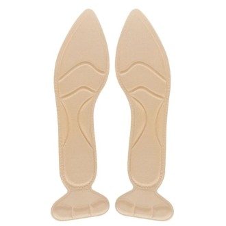 2pcs /Pair 8D Pad Inserts Heel Post Back Breathable Anti-Slip For High Heel Shoe Insole(Pointed Apricot)