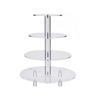 YX064 4 Tier Acrylic Circular Cupcake Stand