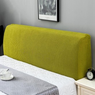 Polar Fleece Elastic Full Covered Headboard Dust Cover, Size:200cm(Emerald Yellow)