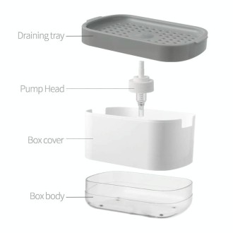 Press Type Soap Dispenser Detachable Double Layer Drainage Design Soap Dish, Spec: White No sponge