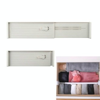 Retractable Drawer Storage Partition Board Home Wardrobe Plastic Partition Plate(Grey)