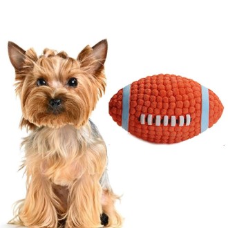 Dog Toy Latex Dog Bite Sound Ball Pet Toys, Specification: Small Rugby