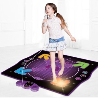 Bluetooth Electronic Dance Mat Children Music Dance Pad, Spec: Lighting Type With Microphone