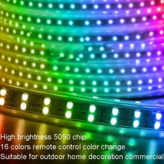 1m Waterproof Colorproof LED Strips Neon Light Bar, Style: 5050 120 Beads RGB Light Strip