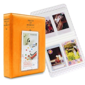 64 Pockets Name Card Pieces for Fujifilm Instax Mini 8 /7s /70 /25 /50s /90(Orange)