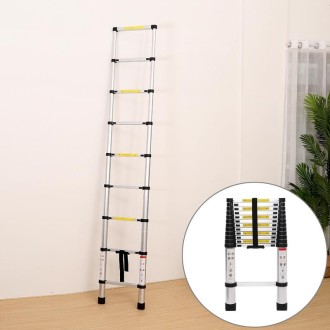 Multifunctional Thickened Aluminum Alloy Single-sided Telescopic Ladder, Size: 5m