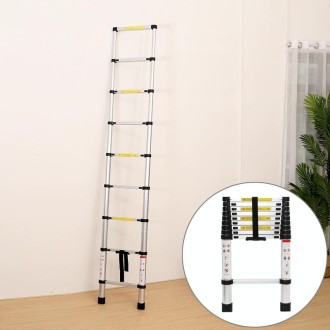 Multifunctional Thickened Aluminum Alloy Single-sided Telescopic Ladder, Size: 2.9m