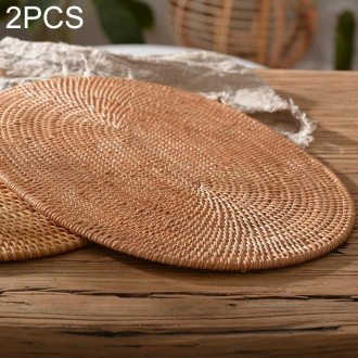 2 PCS BD09 Oval Shape Braided Kung Fu Tea Cup Pot Mat