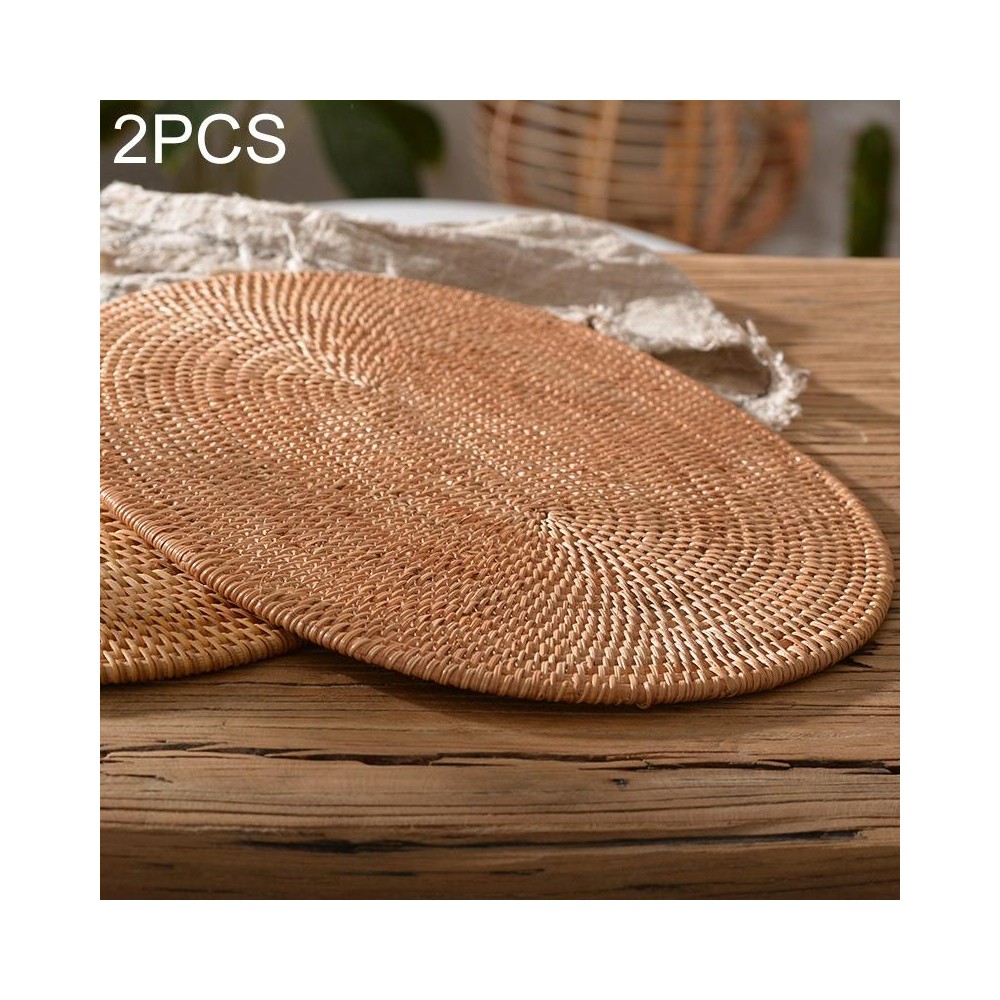 2 PCS BD09 Oval Shape Braided Kung Fu Tea Cup Pot Mat