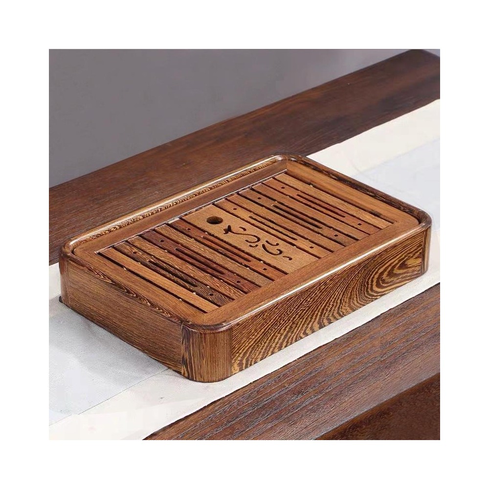 Household Wenge Water Storage Tea Tray Kung Fu Teaware, Size: 36 x 24 x 6cm