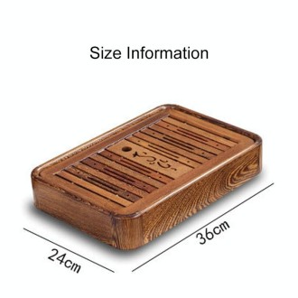 Household Wenge Water Storage Tea Tray Kung Fu Teaware, Size: 36 x 24 x 6cm