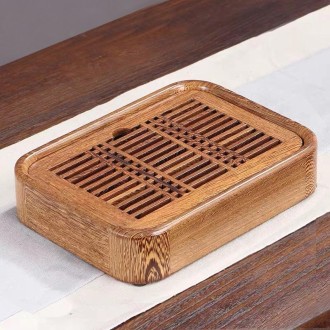 Household Wenge Water Storage Tea Tray Kung Fu Teaware, Size: 26 x 19 x 5cm