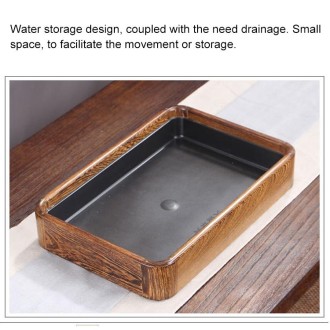 Household Wenge Water Storage Tea Tray Kung Fu Teaware, Size: 26 x 19 x 5cm